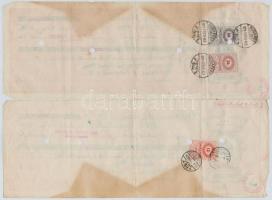 1939. 6db-os vegyes váltó tétel, közte lyukasztással érvénytelenített darabok is, bélyegzésekkel és ...