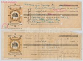 1939. 6db-os vegyes váltó tétel, közte lyukasztással érvénytelenített darabok is, bélyegzésekkel és ...