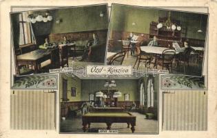 Ózd, Kaszinó belső; Társalgó, olvasó és játék terem, biliárdasztal. Art Nouveau