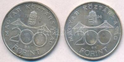 1994. 200Ft Ag "Deák" (2x) T:2