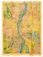 1948 Budapest térkép, Stoits György, szakadozott, 61x46 cm.