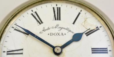 Sérült fém tokos Doxa (nyolc napos) nagyméretű zsebóra, működik,