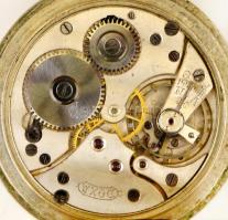 Sérült fém tokos Doxa zsebóra, lánccal, működik