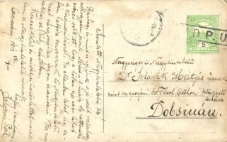 1913 Cserencsény, Cerencany; 9-es számú vasútállomás őrház bakterrel. Ritka felvétel! / railway stat...