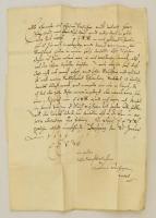 1629 Pozsonyi polgár levele azonosítatlan polgármesterhez személyes ügyek tárgyában, német nyelven, viaszpecséttel