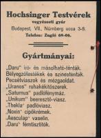 "Azt dalolja a pacsirta / Hogy legjobb a Daru ténta", reklámlap, karton, 17,5×24,5 cm