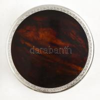 Dekoratív üveg doboz, hibátlan, fém-műanyag tetővel, d:12 cm