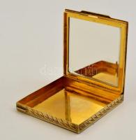 Ezüst(Ag) púdertartó doboz, zománc díszítéssel, jelzett, 7,5x7,5x1 cm, bruttó: 116,5 g