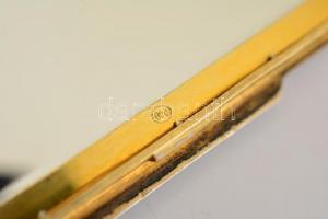 Ezüst(Ag) púdertartó doboz, zománc díszítéssel, jelzett, 7,5x7,5x1 cm, bruttó: 116,5 g