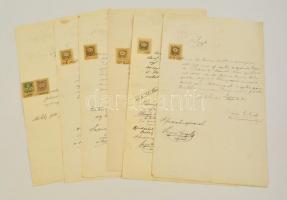 1903-1904 12 db okmánybélyeges irat elfogazásokkal