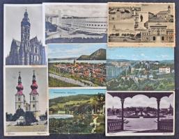 100 db RÉGI főleg magyar városképes lap vegyes minőségben / 100 pre-1945 mostly Hungarian town-view postcards in mixed quality