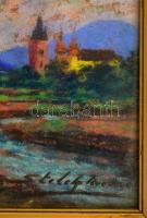 Sztelek Norbert (1884-1956): Nagybánya. Pasztell, papír, jelzett, üvegezett keretben, 30×36  cm