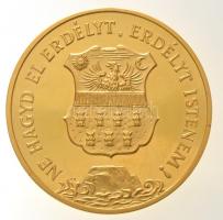 1989. "Temesvár 1514,1989 / Ne hagyd el Erdélyt, Erdélyt Istenem" aranyozott fém emlékérem...