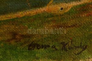 Cserna jelzéssel: Elhagyott kúria. Olaj,vászon, foltos, 30×40  cm