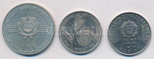 1980. 100Ft "Szovjet-magyar közös űrrepülés" + 1981. 100Ft Ni "FAO I. - Világélelmezé...