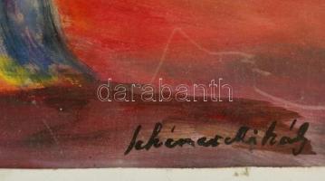 Schéner jelzéssel: Álom fa.Tempera, papír, üvegezett keretben, 25×21 cm