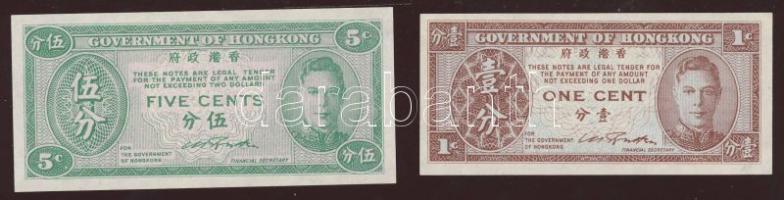 Hongkong 1945. 1c, 5c T:I