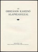 1931 Az Országos Kaszinó alapszabályai. Bp., Hellas. Tűzött papírkötésben, 20 p