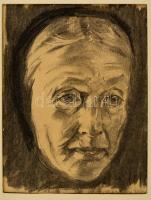 Litteczky-Krausz Ilona (1900-1975): Egy anya. Grafit,papír, jelzett, 20,5×16 cm