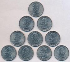 Amerikai Egyesült Államok 1999-2000. 25c Cu-Ni "50 állam" (10xklf) T:2 USA 1999-2000. 25 C...