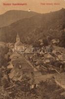 Kapnikbánya, Cavnic; Felső község részlet, templom, aranybánya művek / street view, church, gold mine plant (EK)