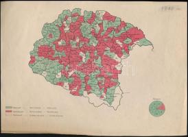 Az 1861-es országgyűlési választás térképe, 21x29 cm