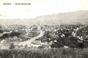 Feketehalom, Zeiden, Codlea; látkép, templom. Martin Metter kiadása / general view, church (szakadás / tear)