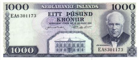 Izland 1961. 10K, 25K, 100K, 500K, 1000K, 5000K teljes sor! T:I