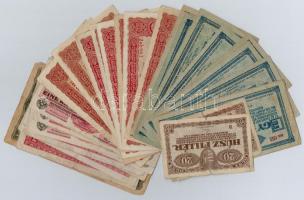 1916-1920. 39db-os vegyes magyar korona bankjegy tétel, közte felülbélyegzettek is T:III,III-