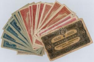 1916-1920. 39db-os vegyes magyar korona bankjegy tétel, közte felülbélyegzettek is T:III,III-