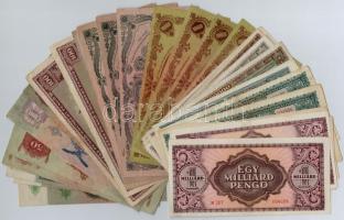 40db-os vegyes magyar pengő bankjegy tétel T:III