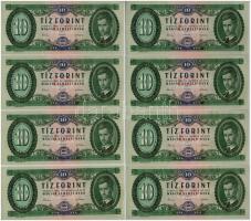 1962. 10Ft (8x) párban sorszámkövetők T:I