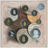 1998. 50f-200Ft (10xklf) forgalmi sor dísztokban + 1998. 100Ft alpakka "1848-1849. Szabadsághar...