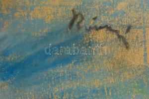 Rónai jelzéssel: Plázs. Pasztell, papír, 30×42 cm