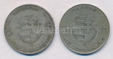 1947. 5Ft Ag "Kossuth" (2x) T:2-,3