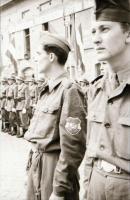 cca 1949 Katonai ünnepség a budai várban, visszafoglalásának jubileuma alkalmából, 31 db szabadon fe...