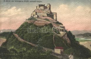 Déva, Deva; a dévai vár látképe a XVIII. század elején. Laufer Vilmos kiadása / castle in the early 18th century (EK)