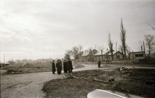 1956 Hatvan, vasúti pályaudvar, mozdonyok, szerelvények, állomás épület, 12 db szabadon felhasználha...