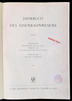 1957 Jahrbuch des Eisenbahnwesens. 8. Folge. Darmstadt, Carl Röhrig. Kiadói félvászon-kötés, intézmé...