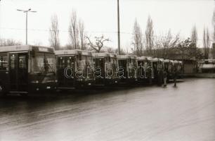 1992. december 16. Budapest, BKV, új autóbuszok átadása, a járművek kívül-belül + buszmosó szerkezet...