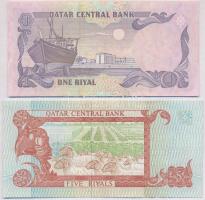 Katar 1996. 1R + 5R T:III tűlyuk
Qatar 1996. 1 Riyal + 5 Riyals C:F needle hole