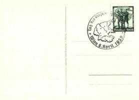 Adolf Hitler. Art postcard "1938 Tag des Grossdeutschen-Reichs" So. Stpl (EK)