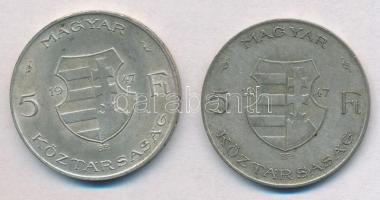 1947. 5Ft Ag "Kossuth" (2x) T:2-,3 patina