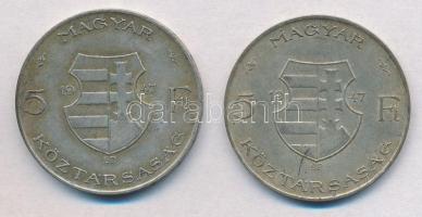 1947. 5Ft Ag "Kossuth" (2x) T:2-,3 patina