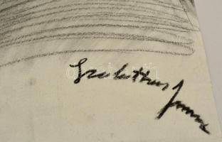 Szobotka jelzéssel: Női portré. Szén, papír, 52×44 cm