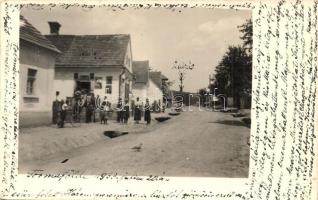 1933 Tormafölde, utcakép Hangya üzlettel, kerékpáros fiú. photo