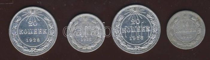 Orosz Sz.Sz.Sz.K. 1922. 10K Ag T:3+ + 1923. 10K Ag T:3+ + 1923. 20K Ag(2x) T:2/2-