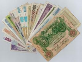 30db-os vegyes külföldi bankjegy tétel, közte Brazília, Egyiptom, Indonézia, Olaszország, Venezuela ...