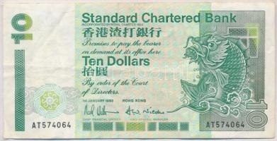 Hongkong 1993. 10$ T:III Hong Kong 1993. 10 Dollars C:F