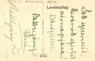Zalacsány, Gróf Batthyányi Pál kastélya, Római katolikus iskola, állatorvosi lak, kereszt szobor. Go...
